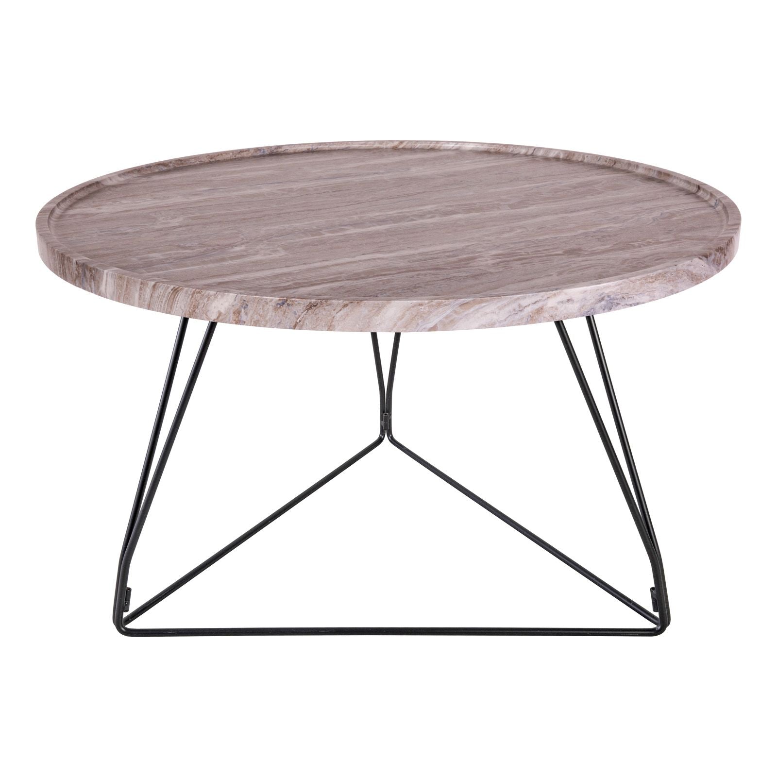 Miguel Coffee Table in Brown Stone Effect & Matt Black