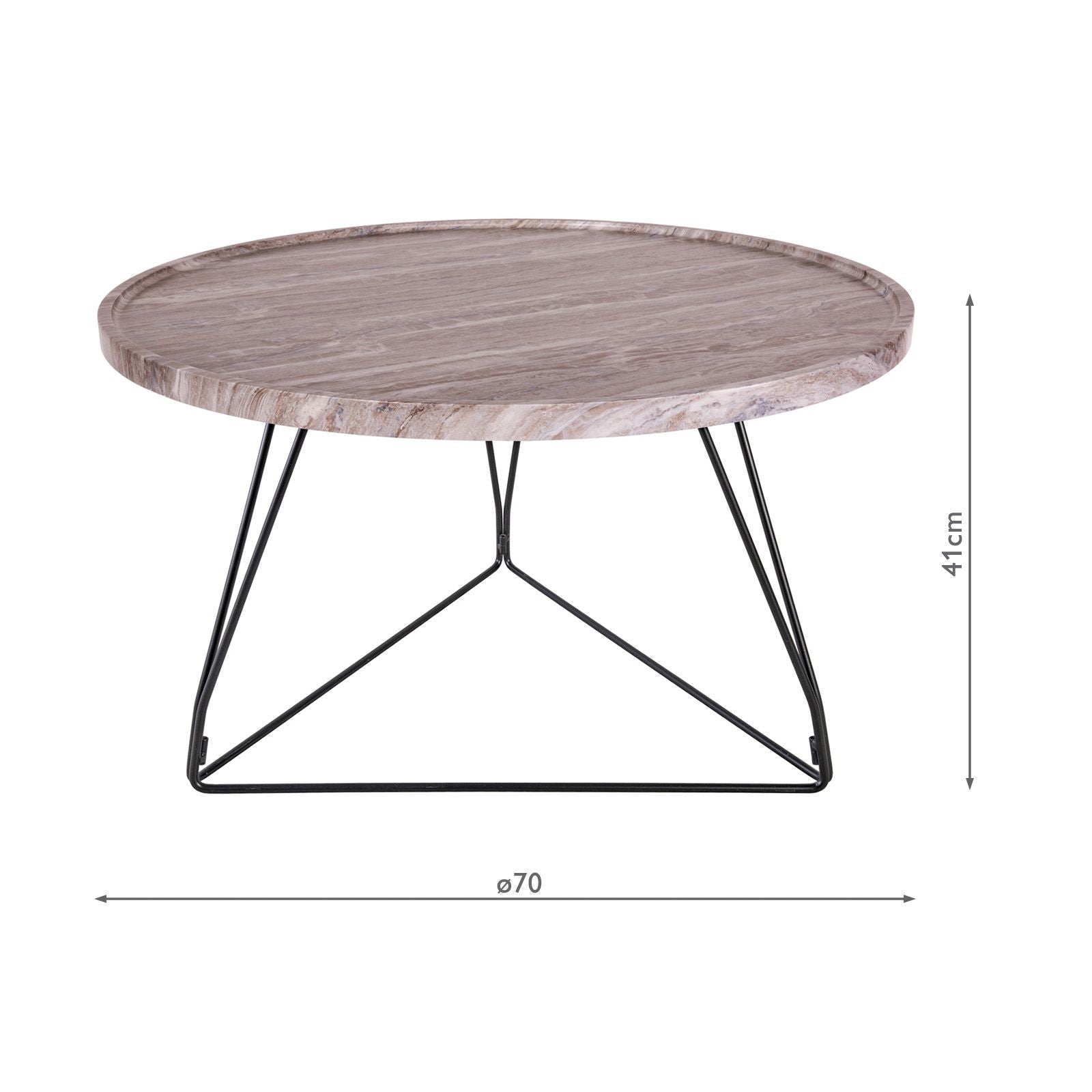 Miguel Coffee Table in Brown Stone Effect & Matt Black