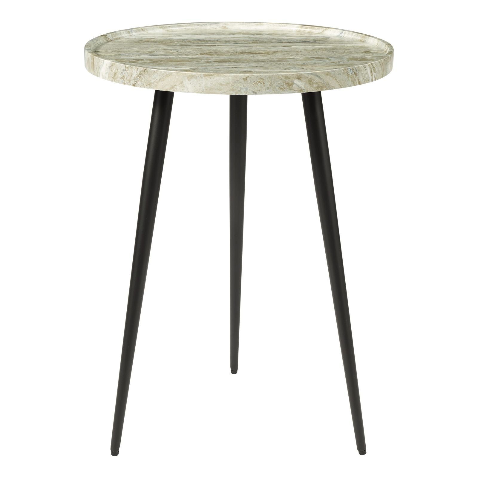 Nusa Brown Stone & Black Side Table