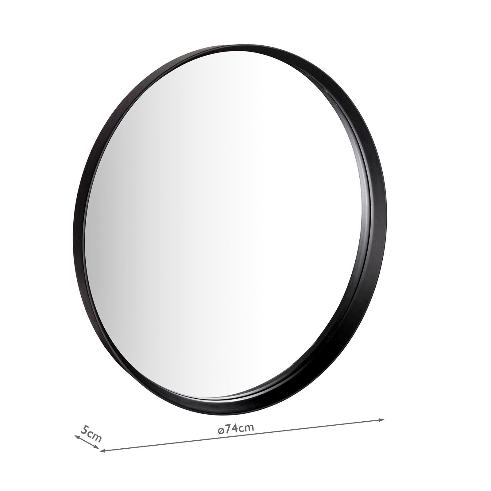 Orana 74cm Matt Black Mirror