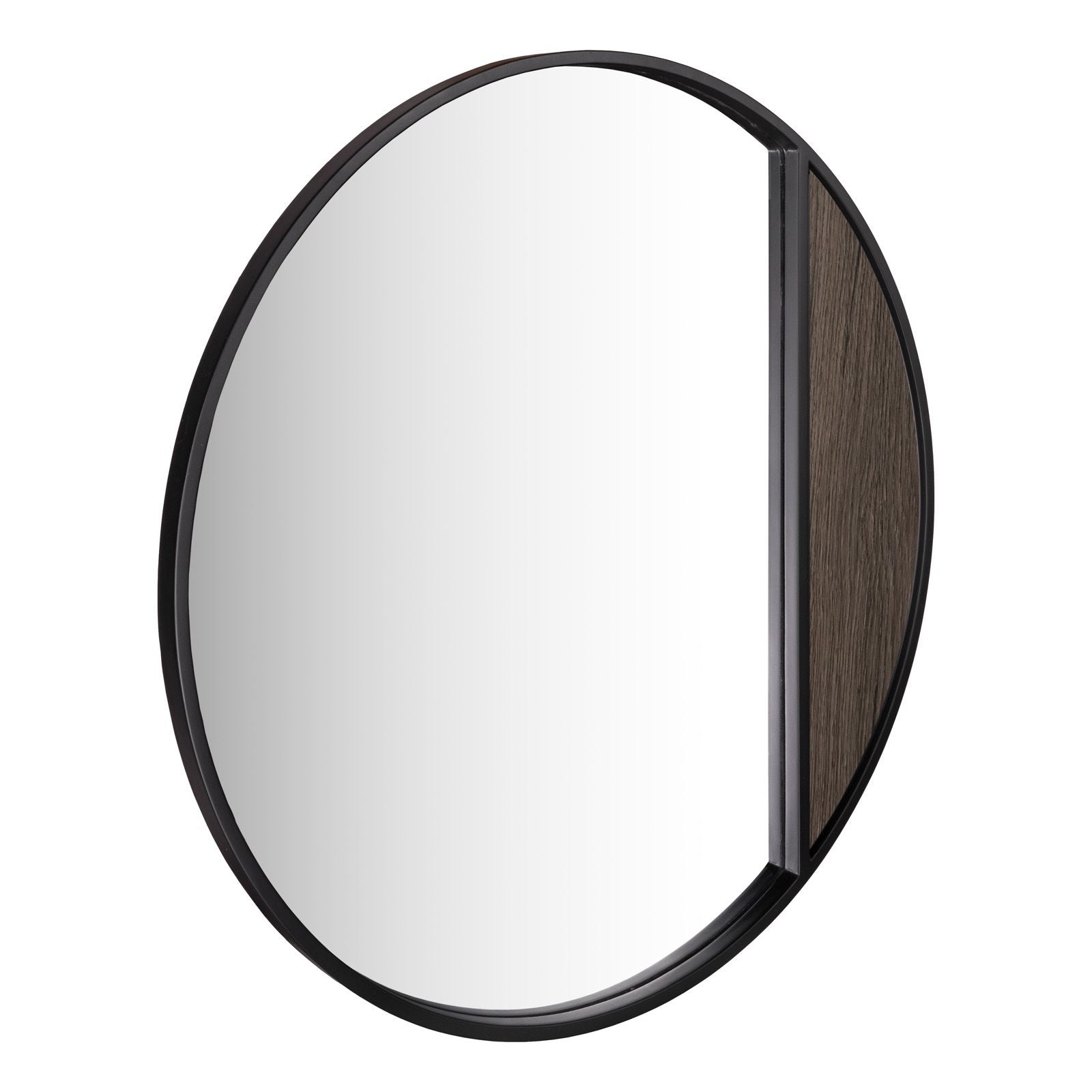 Rasmus 80cm Mocha & Matt Black Mirror