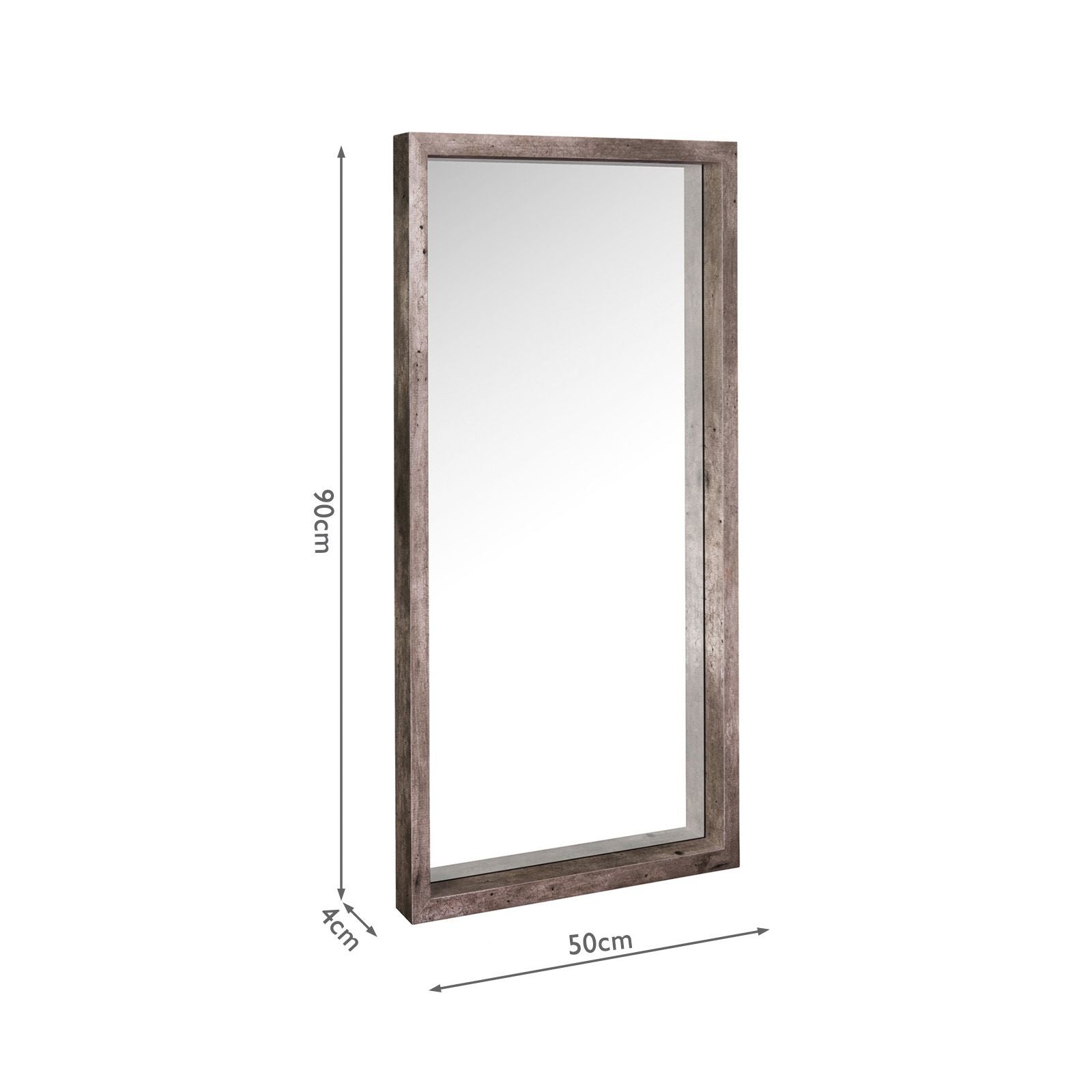 Rocco Distressed Concrete Effect Mirror 90x50cm