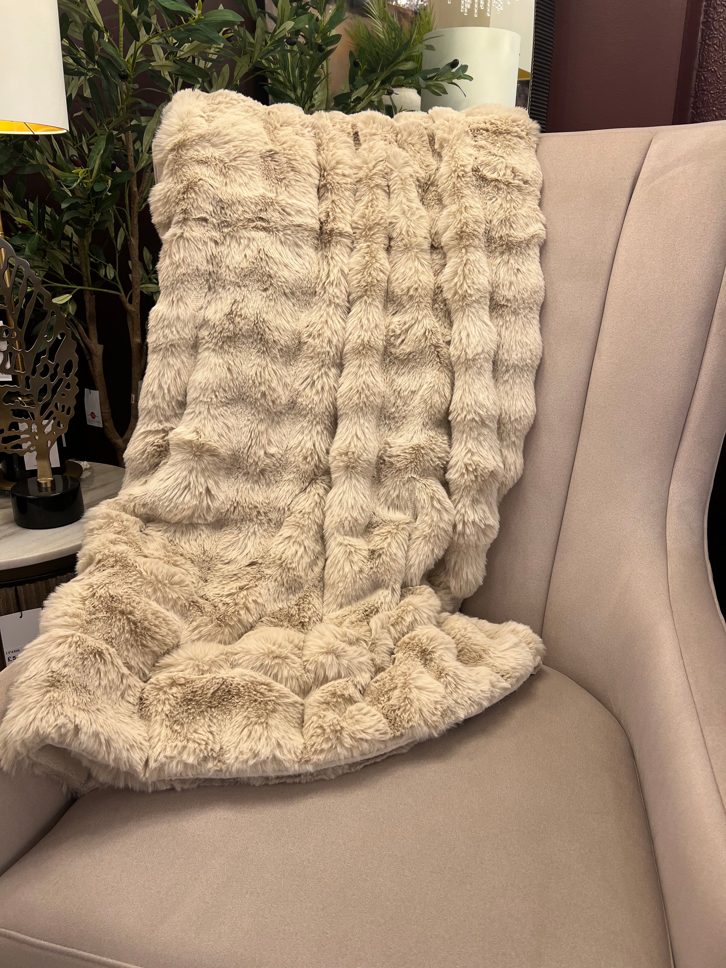 Luxurious Natural Throw 2x2.3m