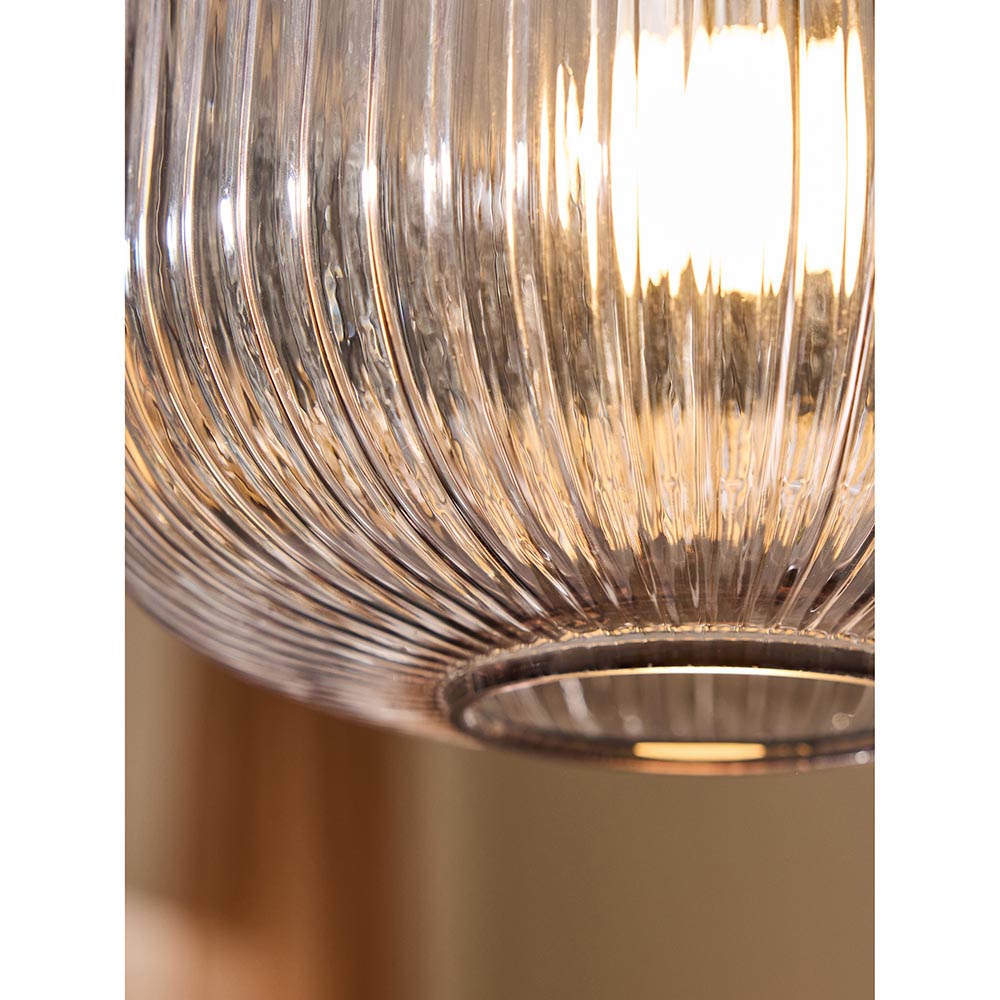 Briz Antique Brass Semi-Flush with Smoked Shade