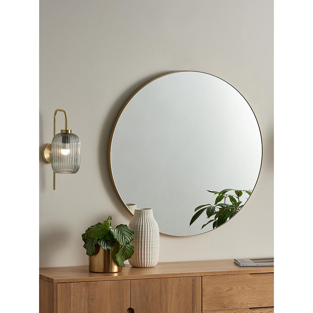 Briz Antique Brass Wall Light with Smoked Glass