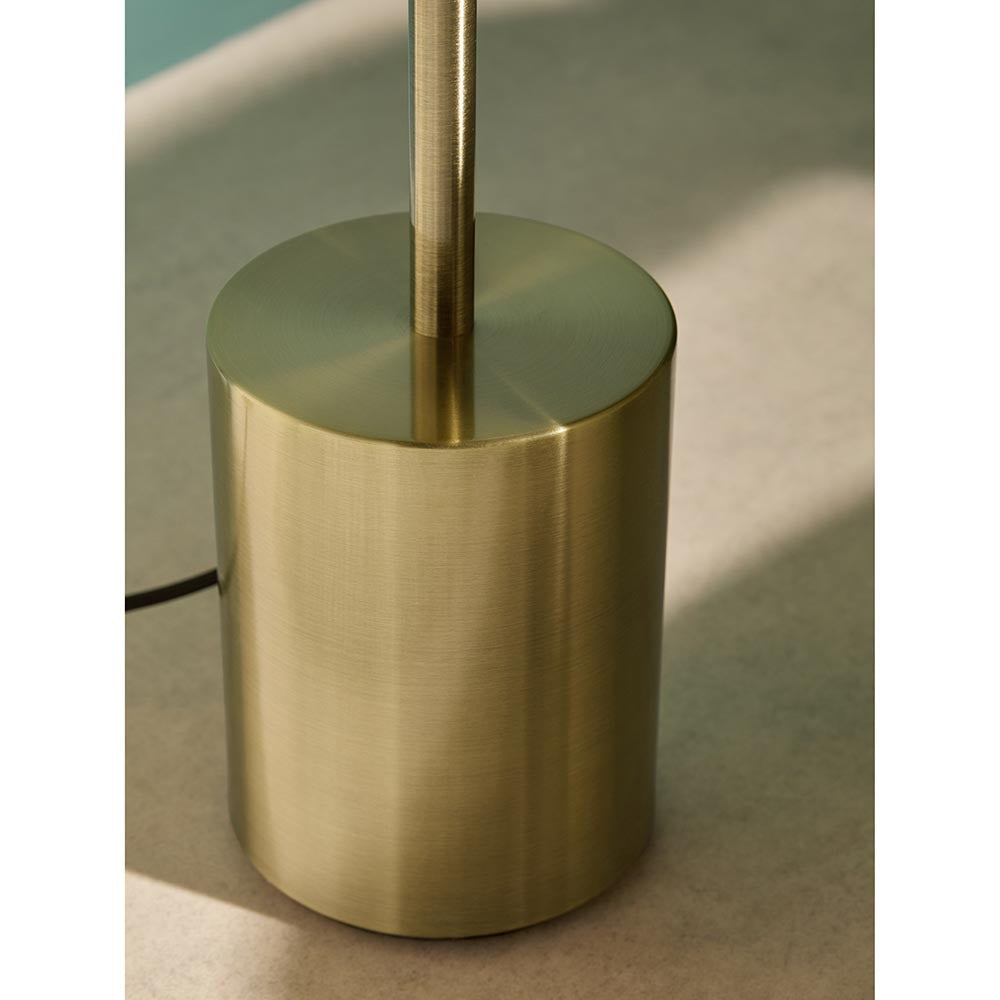 Briz Antique Brass Floor Lamp C/W Smoked Shade