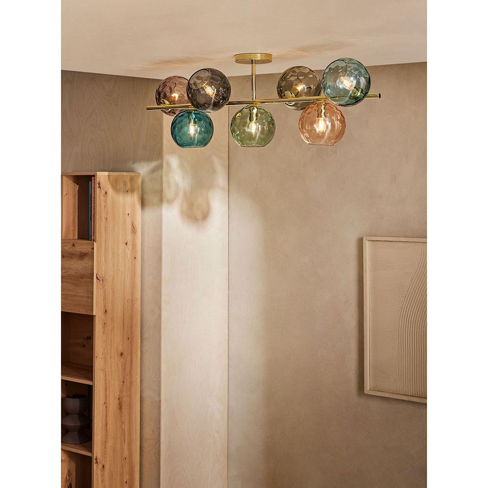 Ilaria Polished Brass 7 Light Semi Flush