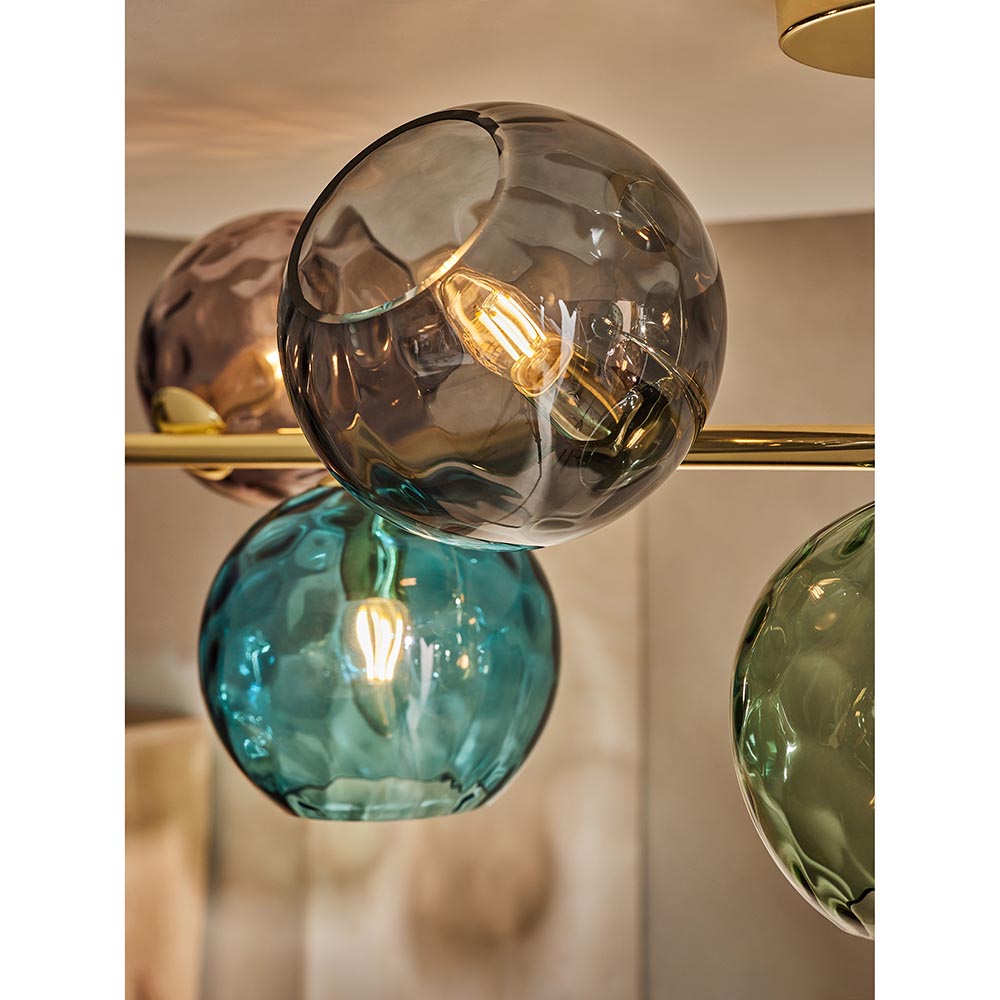 Ilaria Polished Brass 7 Light Semi Flush