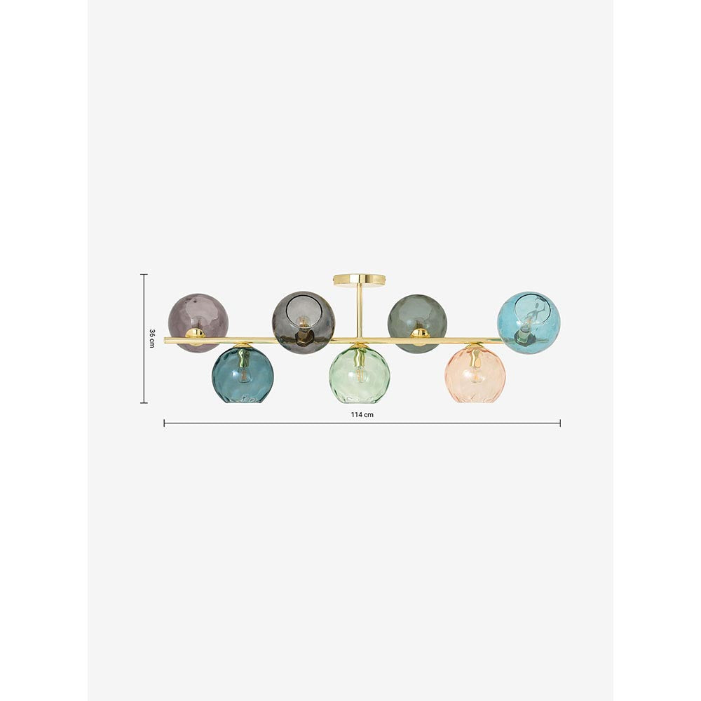 Ilaria Polished Brass 7 Light Semi Flush