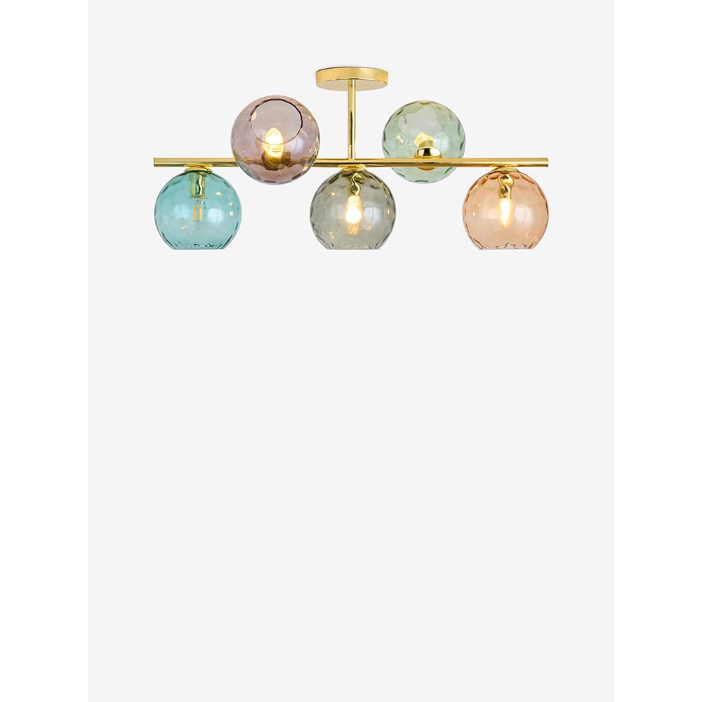 Ilaria Polished Brass 5 Light Semi Flush