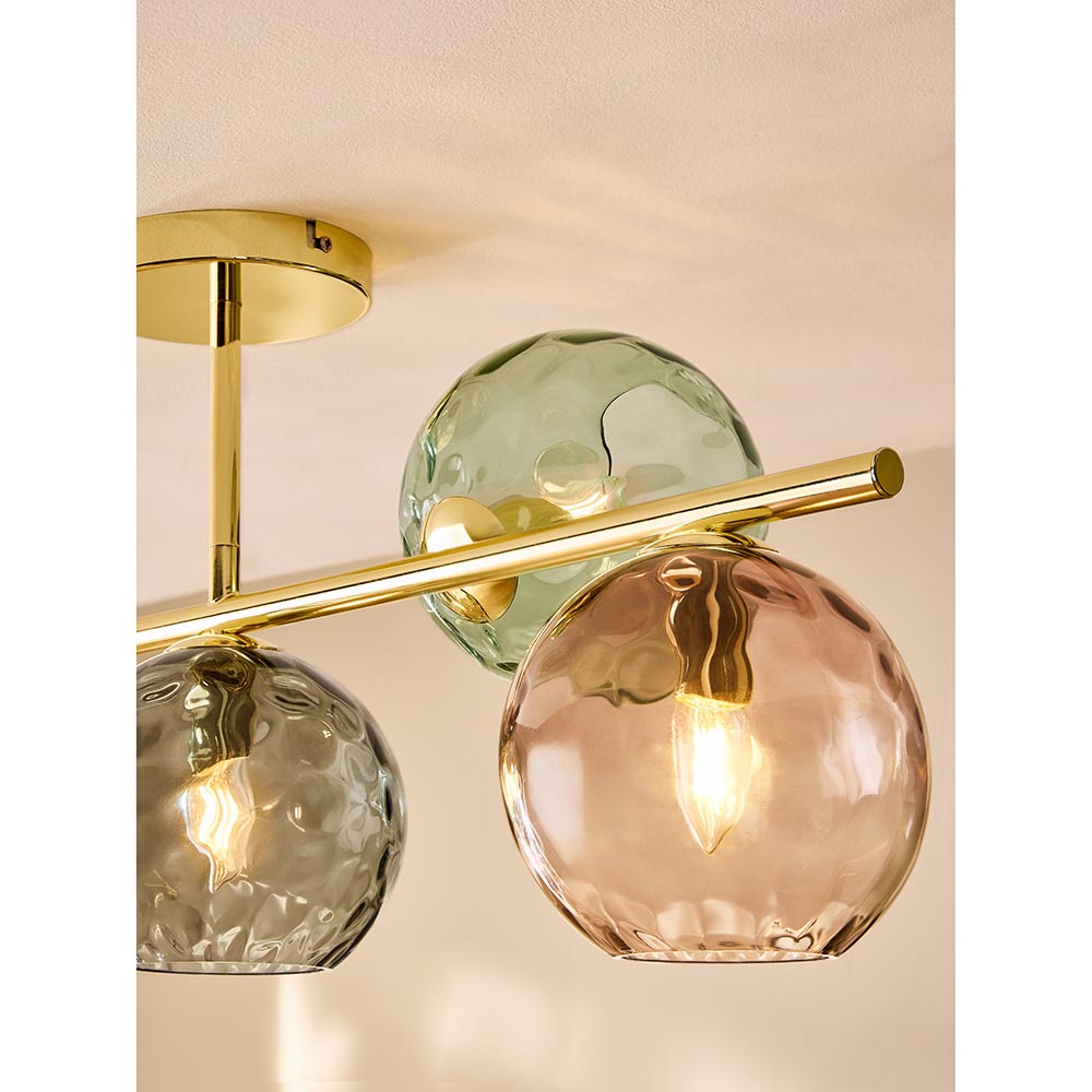 Ilaria Polished Brass 5 Light Semi Flush