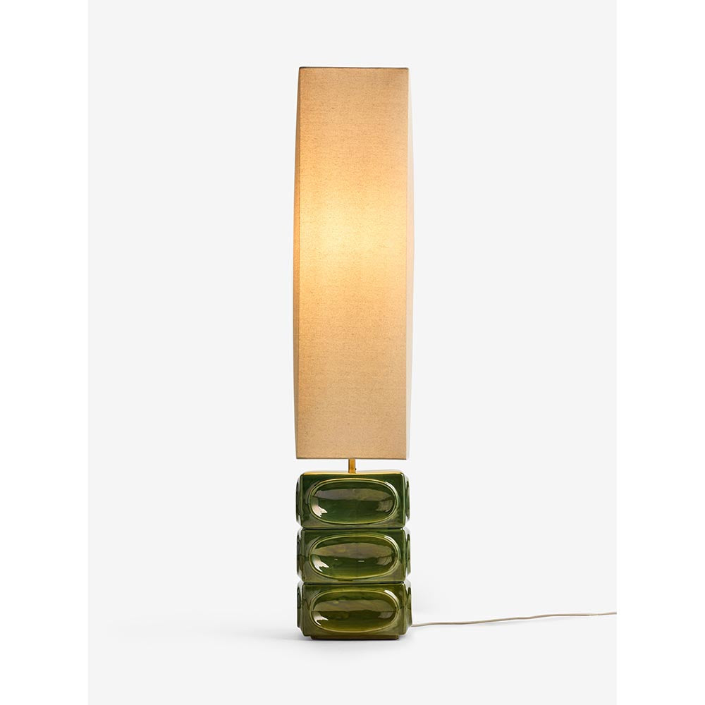 Nell Green & Ecru Floor Lamp C/W Shade