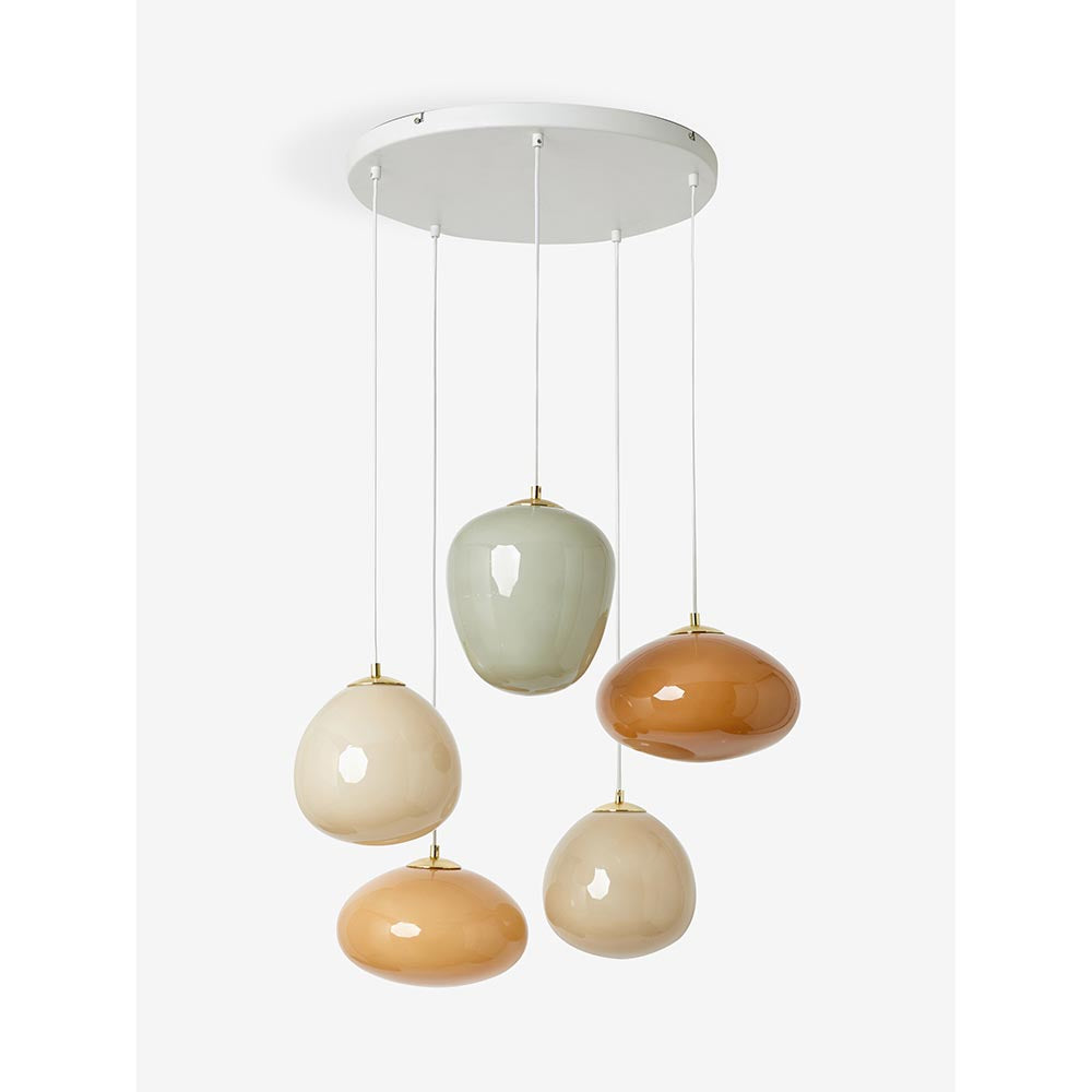 Adrianne Cluster Pendant with Neutral Glass Shades