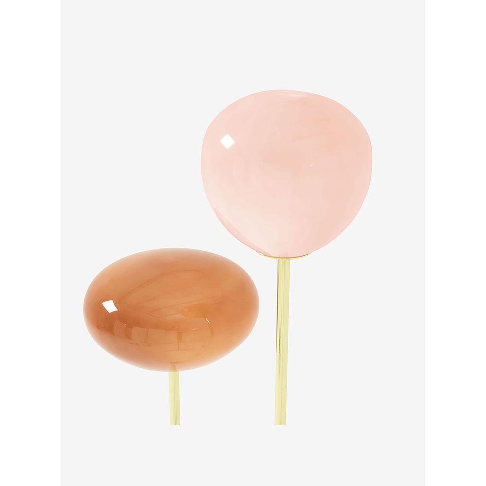 Adrianne Brass Floor Lamp with Pink Toned Shades