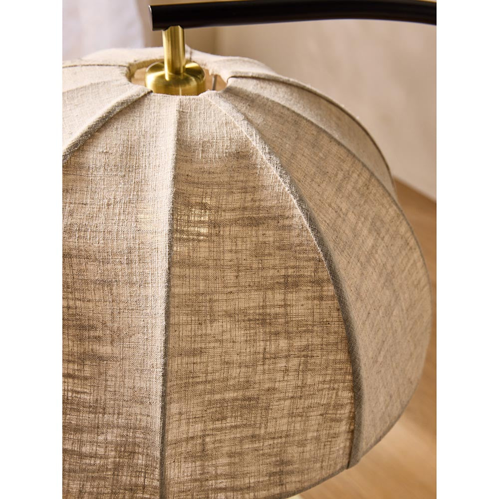 Benny Black Floor Lamp C/W Cream Shade