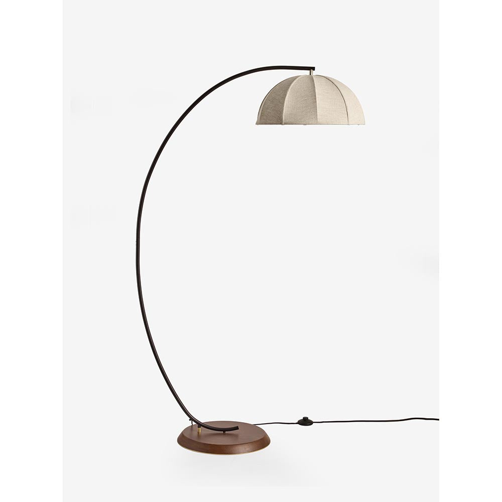 Benny Black Floor Lamp C/W Cream Shade