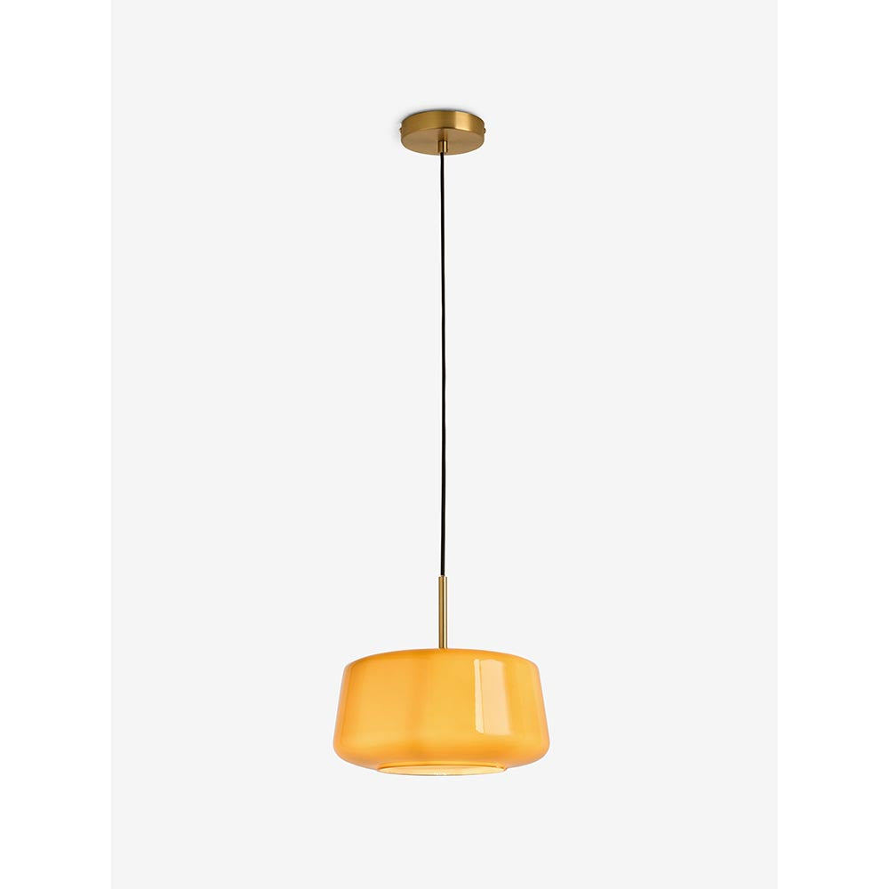 Camilo Matt Black Pendant with Orange Shade
