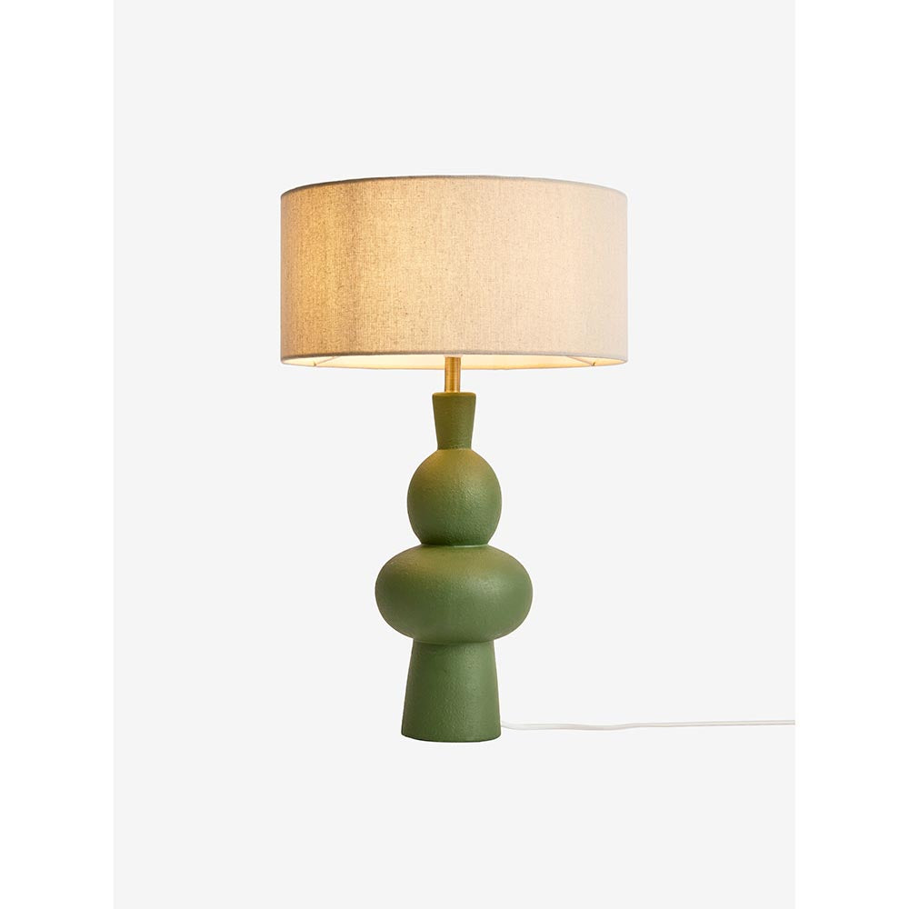 Freyja Green Ceramic Table Lamp C/W Shade
