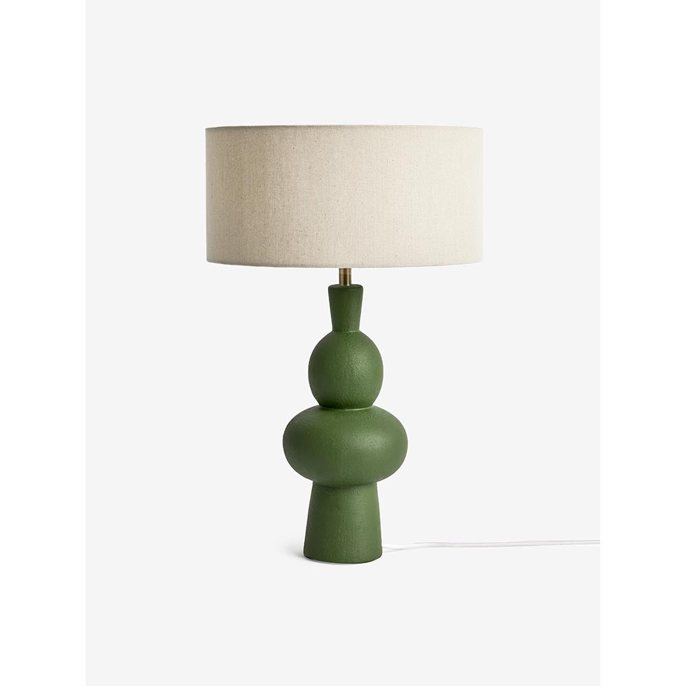 Freyja Green Ceramic Table Lamp C/W Shade