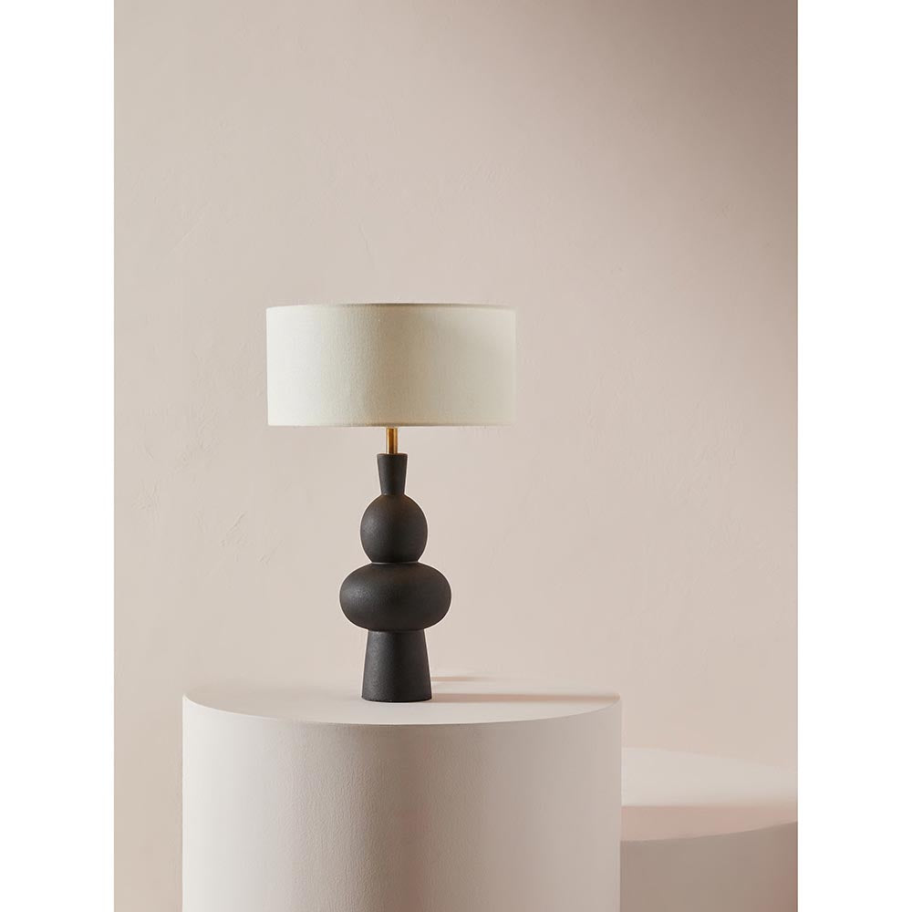 Freyja Black Ceramic Table Lamp C/W Shade