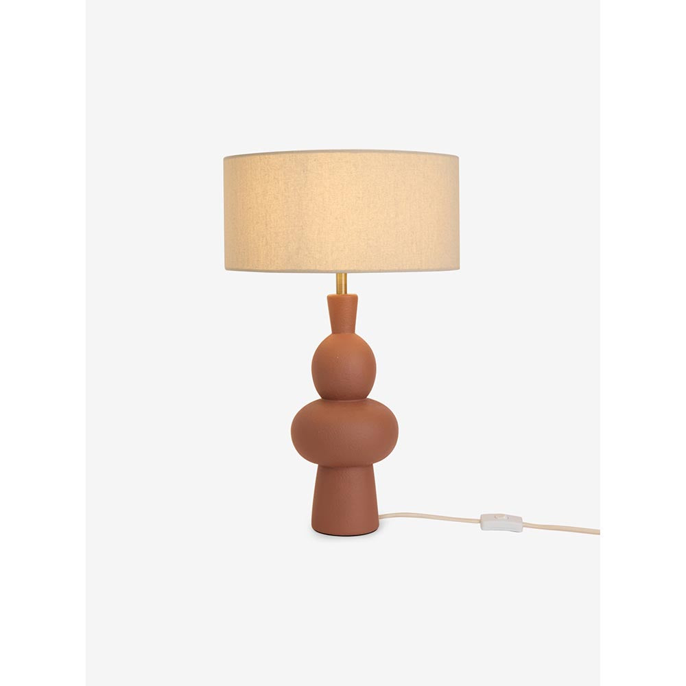 Freyja Brown Ceramic Table Lamp C/W Shade