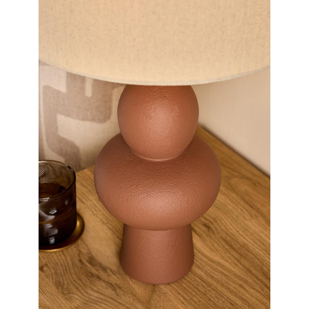 Freyja Brown Ceramic Table Lamp C/W Shade