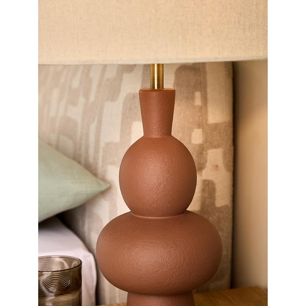 Freyja Brown Ceramic Table Lamp C/W Shade