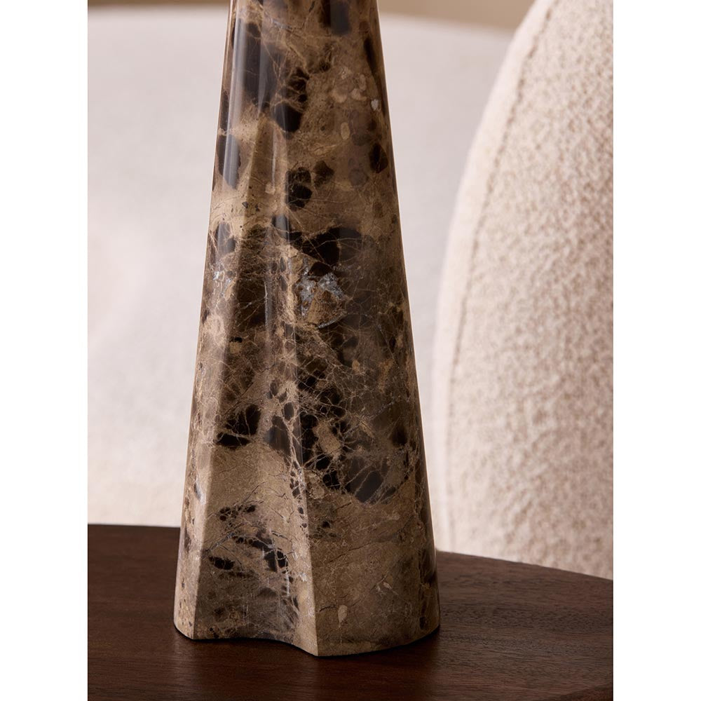 Heath Marble Black & Brown Table Lamp C/W Shade