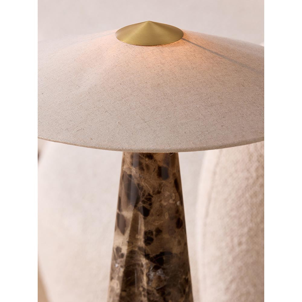 Heath Marble Black & Brown Table Lamp C/W Shade