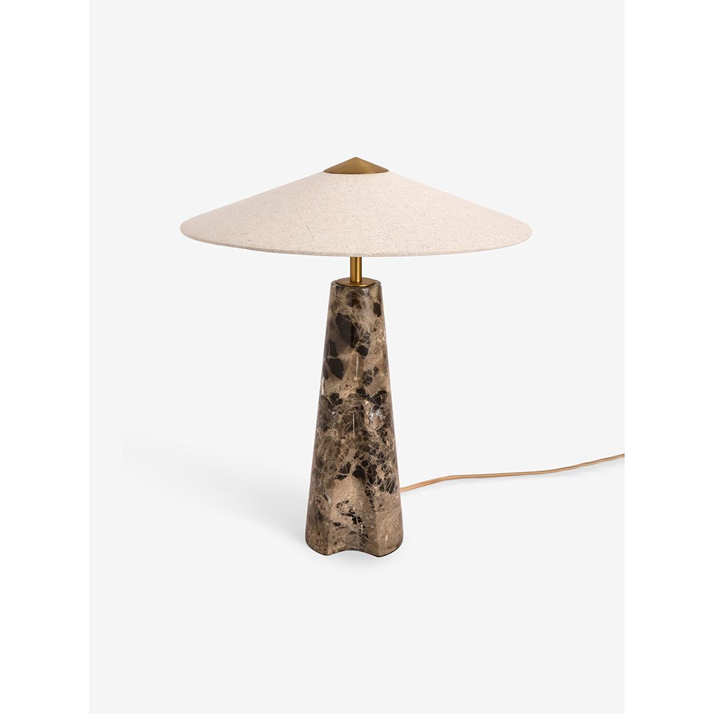 Heath Marble Black & Brown Table Lamp C/W Shade
