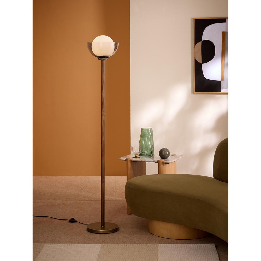 Layla Dark Wooden Floor Lamp