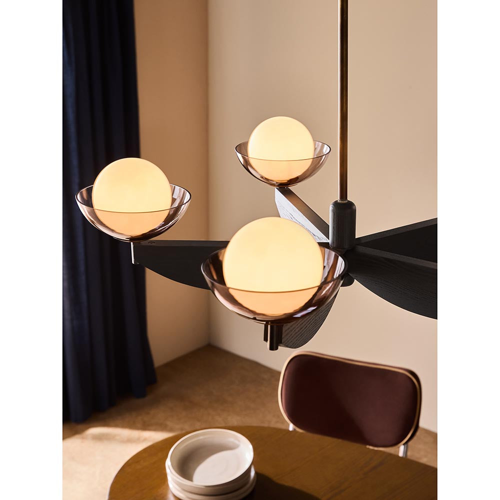Layla 5 Light Black Wood Pendant