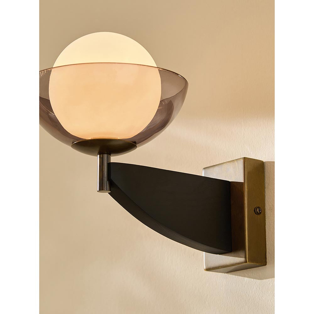 Layla Black Wood Wall Light