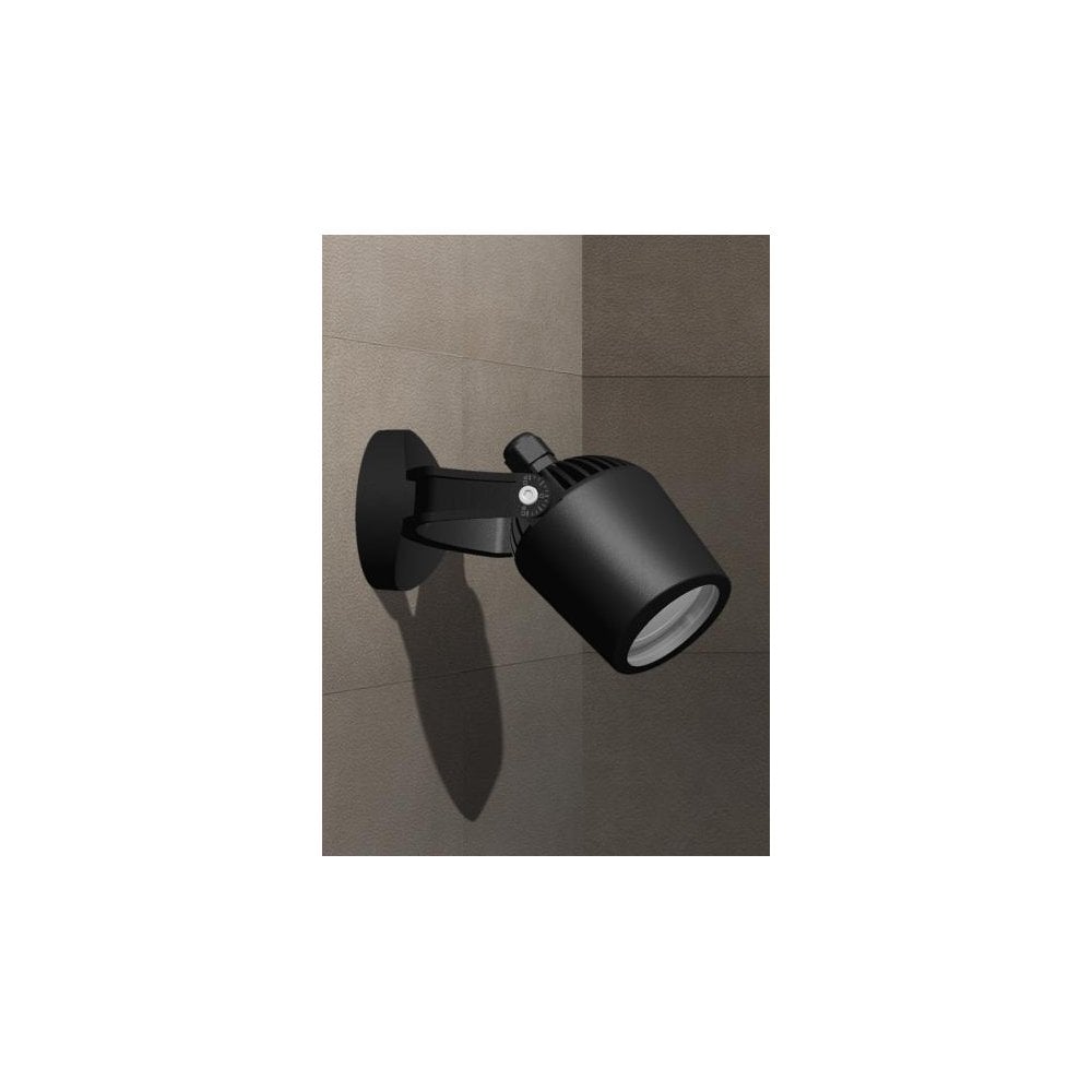 Mini Tommy 3.5W LED Black Floodlight with Frosted Diffuser