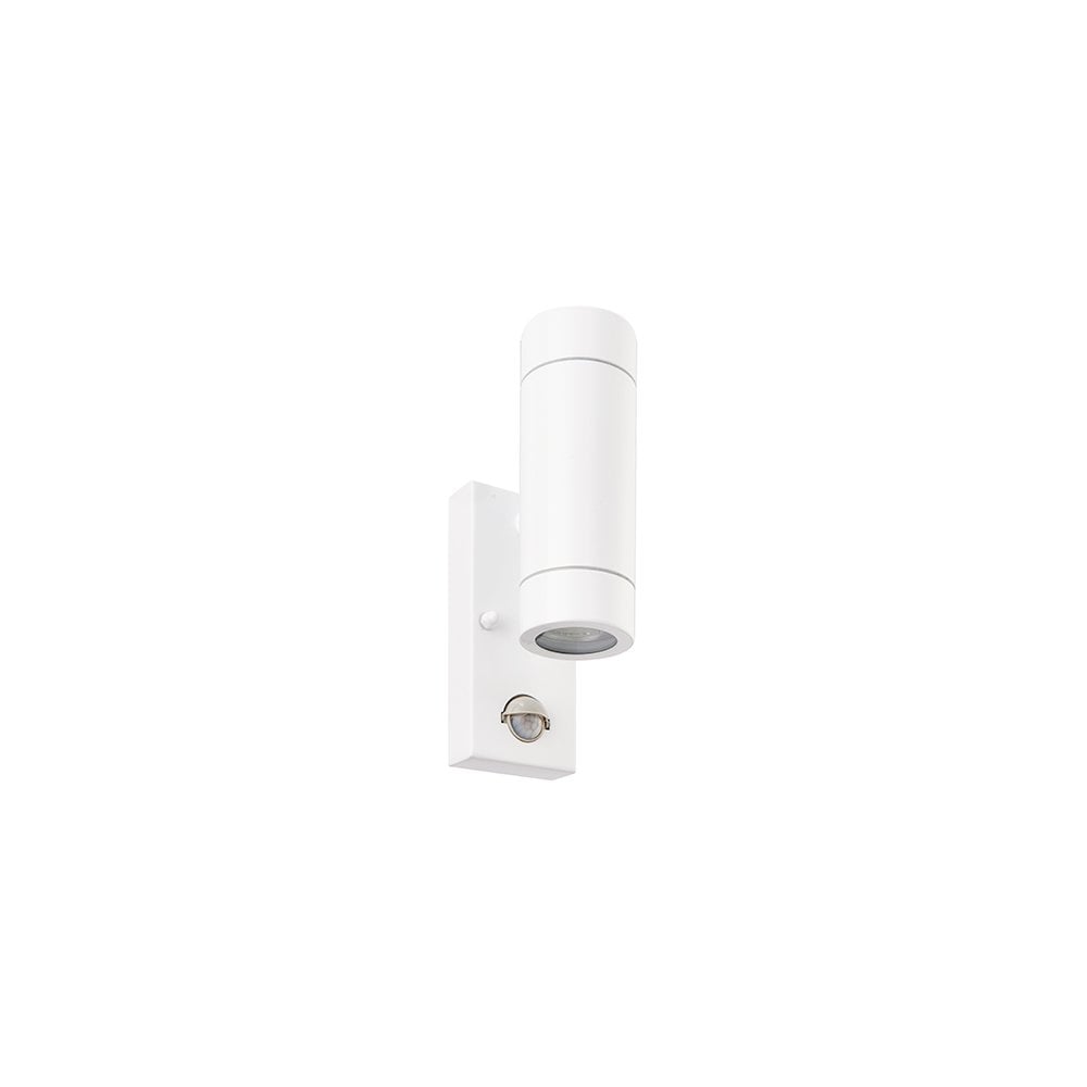 Palin Up and Down Wall Light with PIR in Gloss White