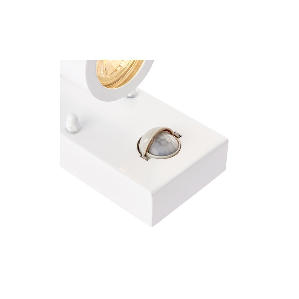 Palin Up and Down Wall Light with PIR in Gloss White