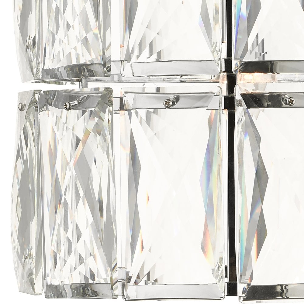 Aurora E27 Medium Crystal Polished Chrome Single Pendant