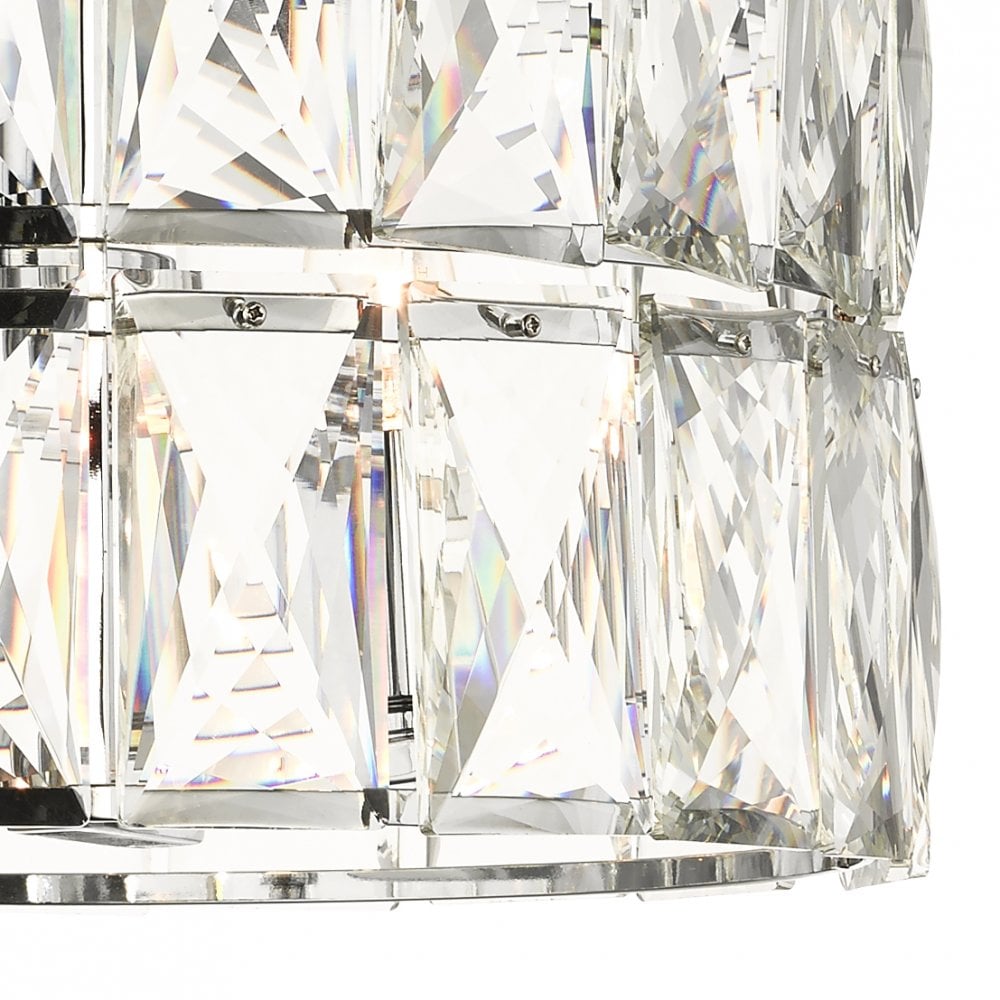 Aurora 3 Light E14 Crystal Pendant Polished Chrome