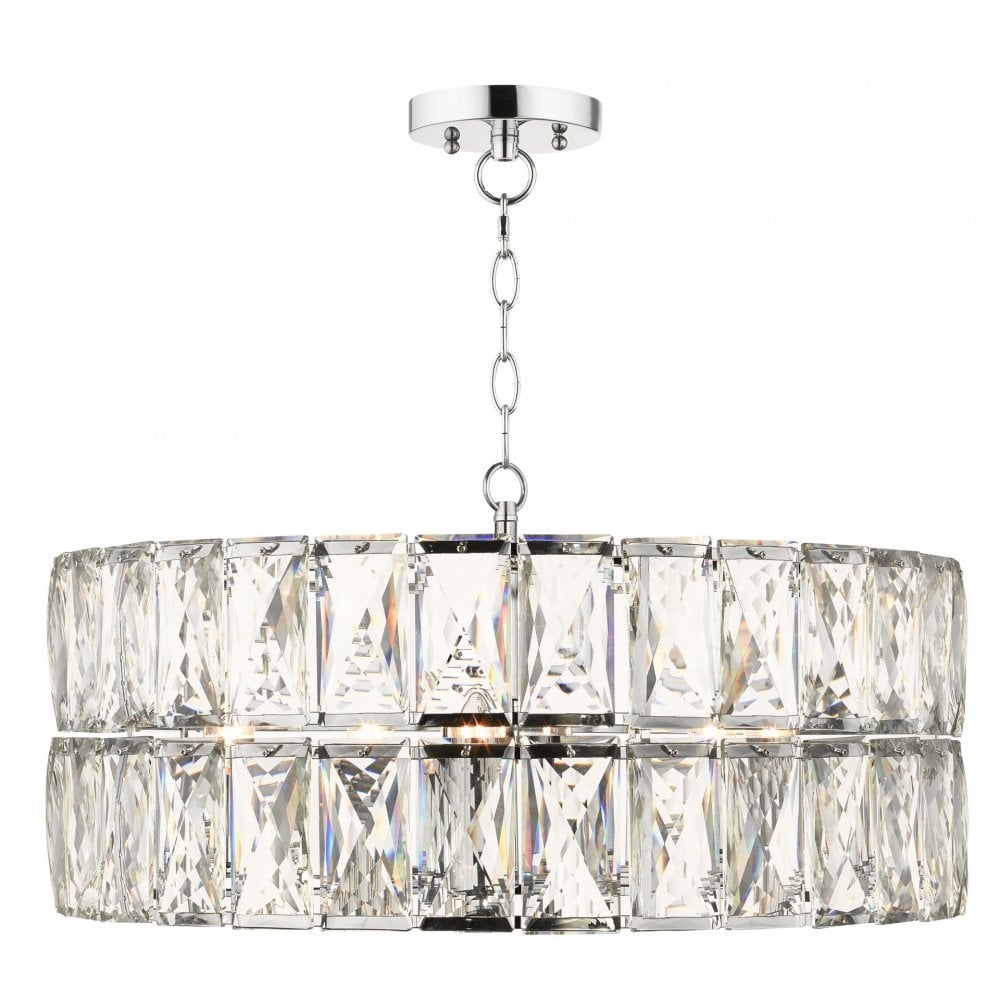 Aurora 5 Light E14 Crystal Pendant Polished Chrome