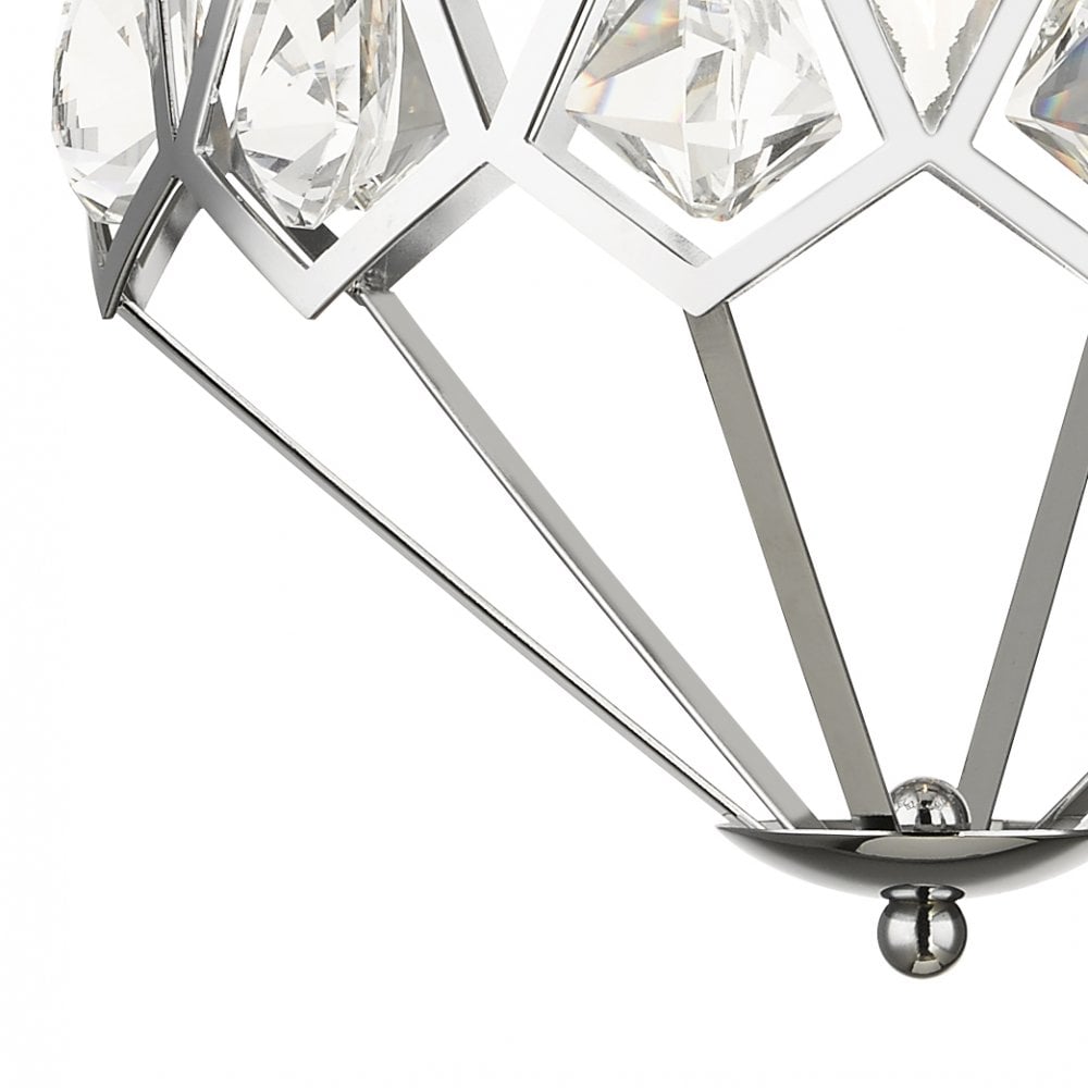 Paragon E27 1 Light Crystal Pendant Polished Chrome