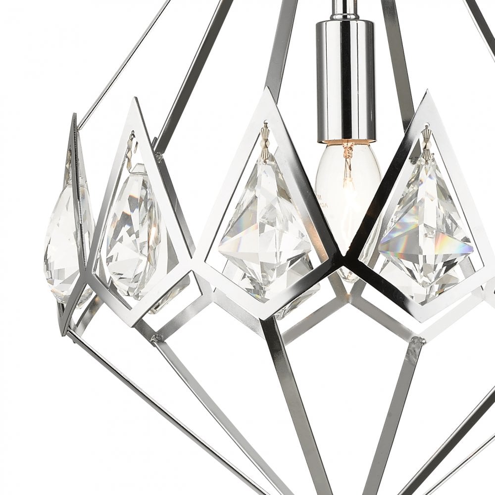 Paragon E27 1 Light Crystal Pendant Polished Chrome