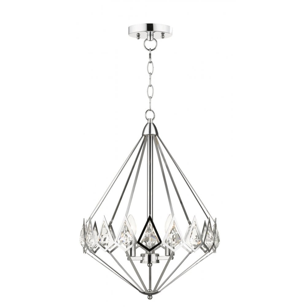 Paragon E27 3 Light Crystal Pendant Polished Chrome