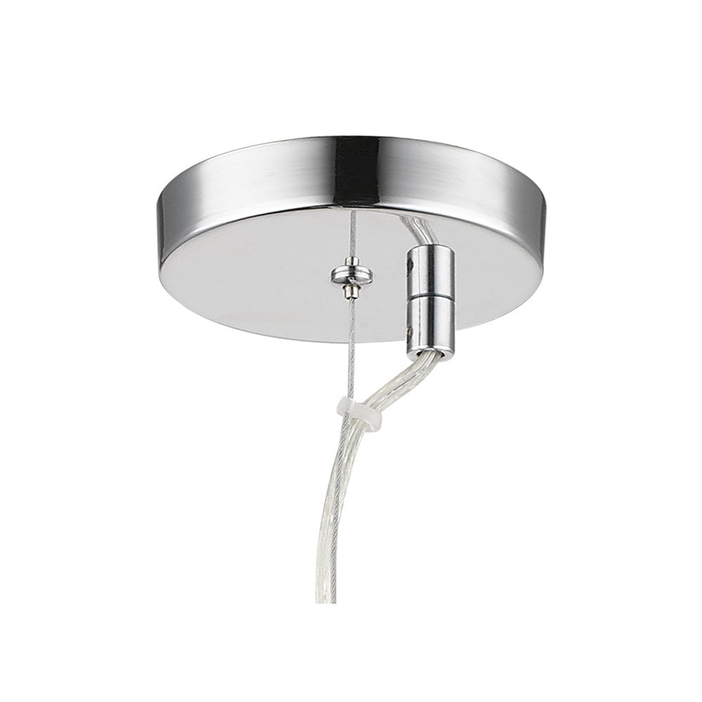 Vita 5 Light Large Etched Aluminium Oval Pendant