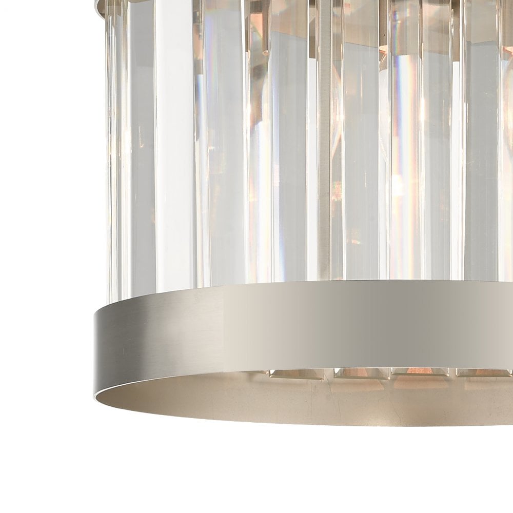 Pandora E27 Single Crystal Pendant Satin Chrome