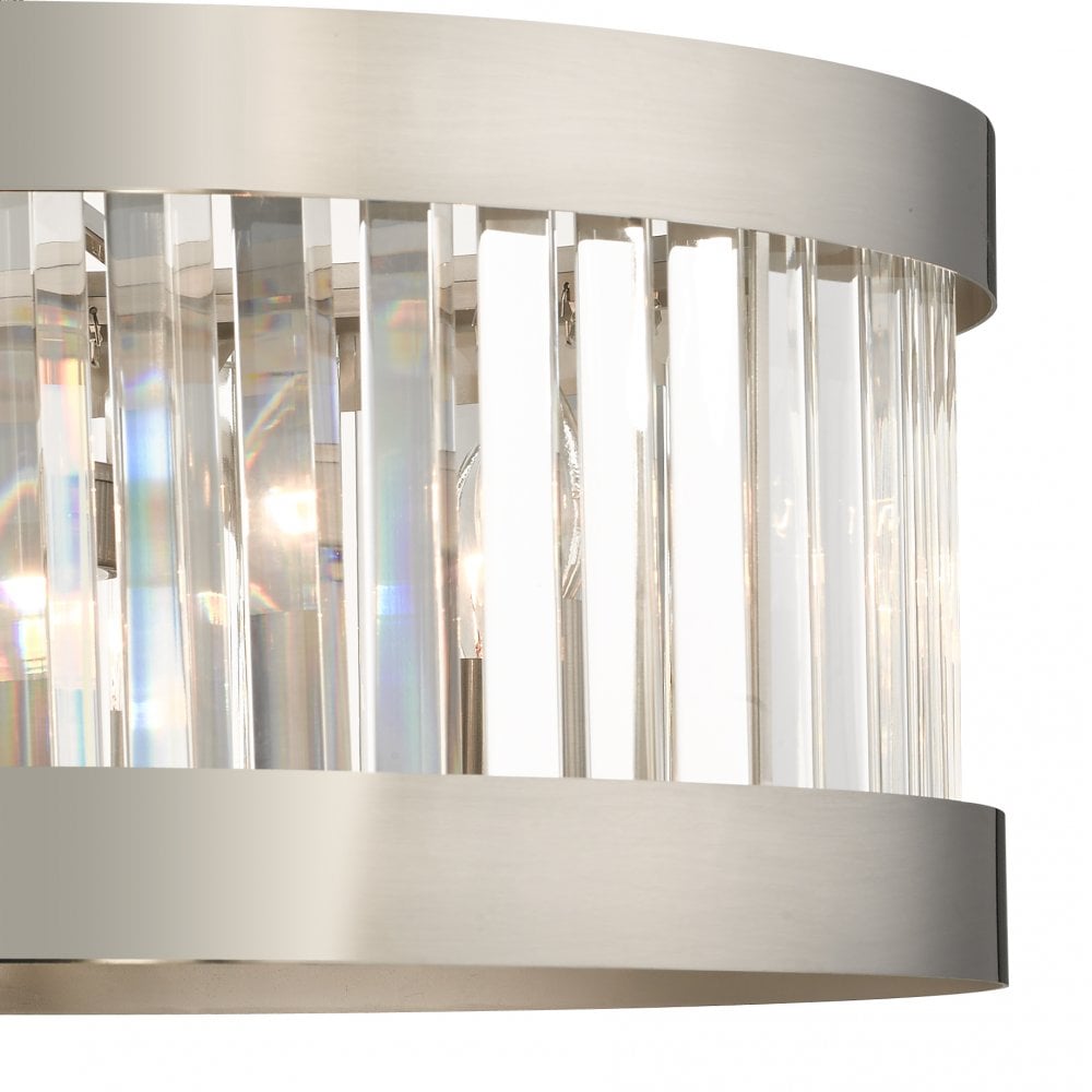 Pandora E27 5 Light Crystal Pendant Satin Chrome