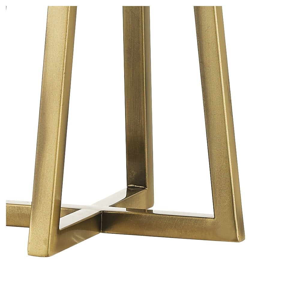 Plaza Antique Brass E27 Table Lamp With Square Shade