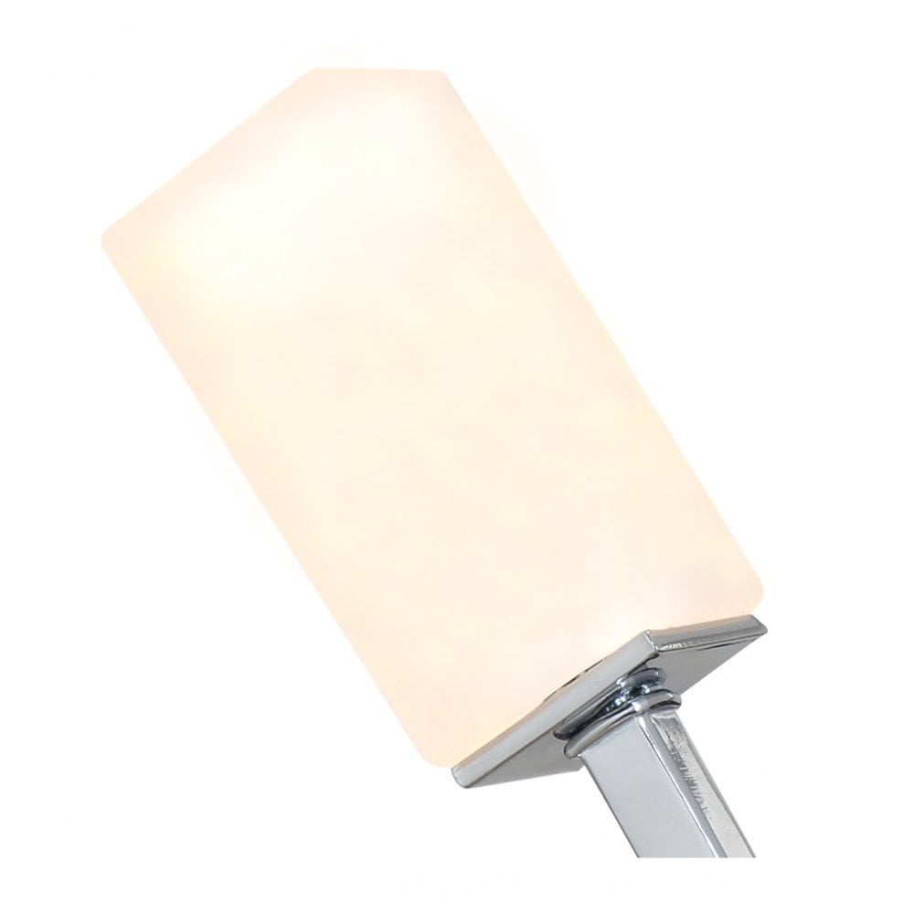 Topaz 1 Light Polished Chrome Wall Light With Square Glass Shade