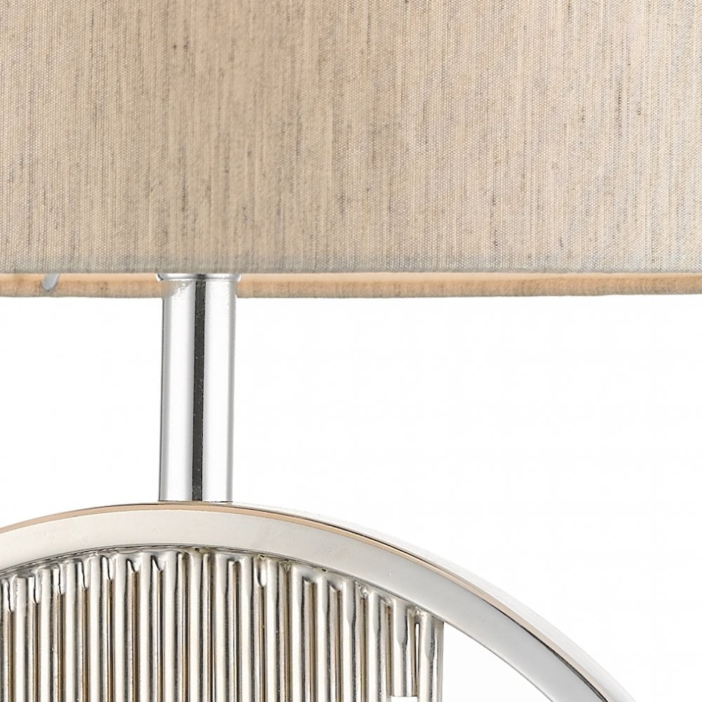 Manhatten E27 Polished Chrome Crystal Table Lamp With Shade