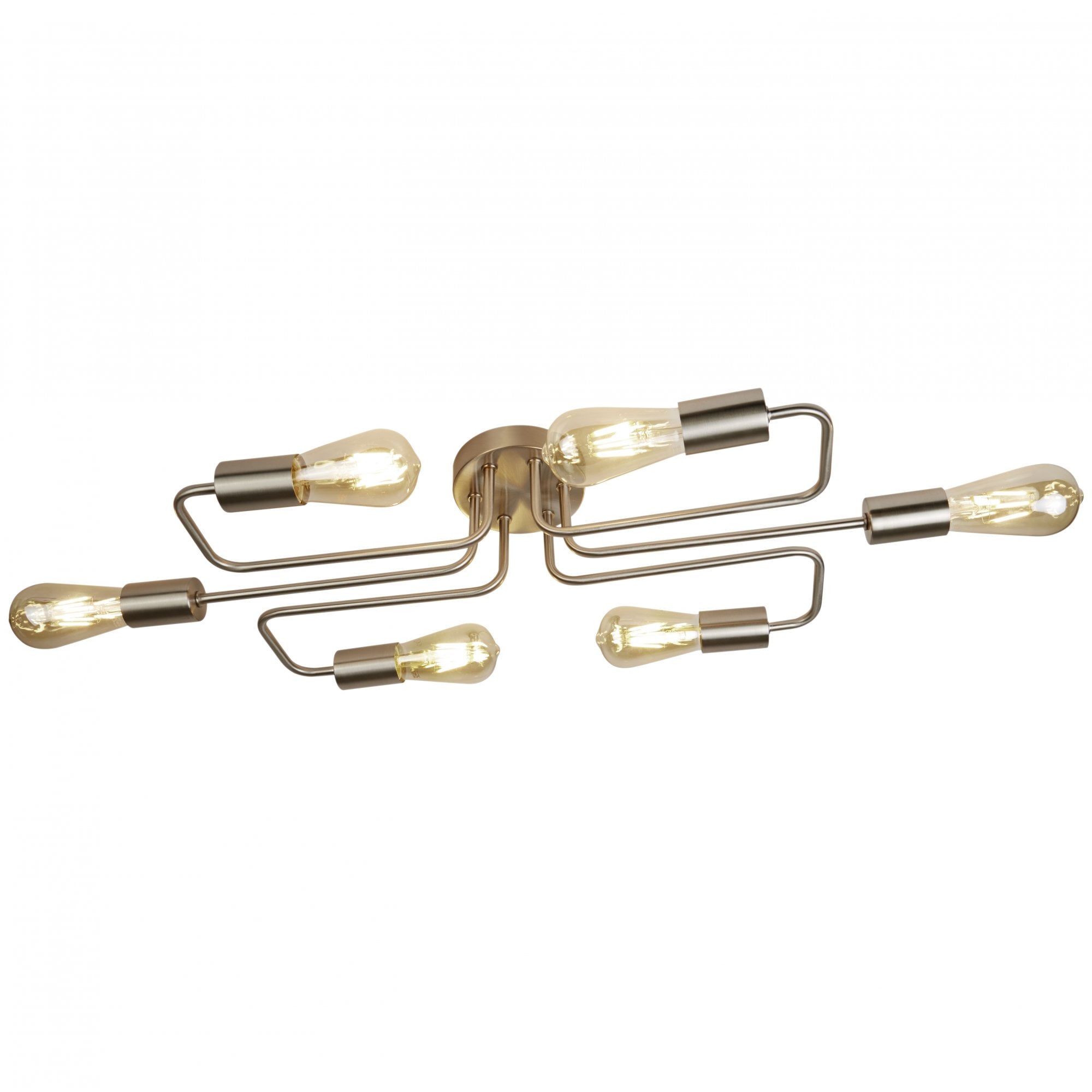 Circuit 6 Light Ceiling Flush Light Satin Silver