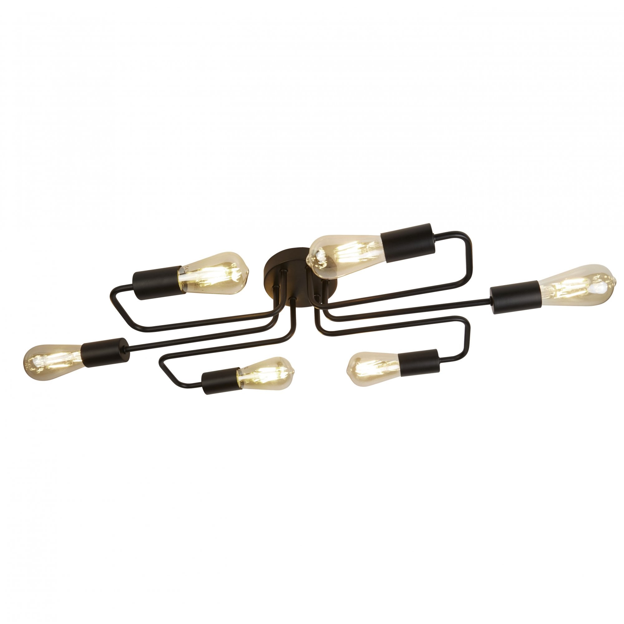 Circuit 6 Light Ceiling Flush Light Matt Black